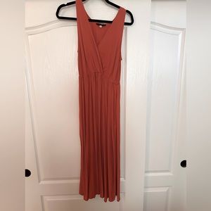 Burnt orange summer boho dress with pockets